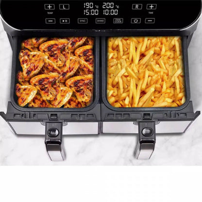 Двоен Airfryer JL10 CHROME XXL 8L 1700W 8 в 1, без олио, с книга 170 рецепти на български