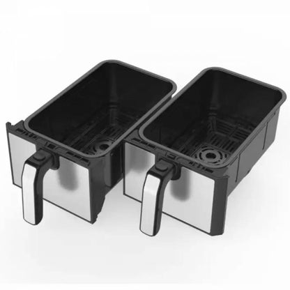 Двоен Airfryer JL10 CHROME XXL 8L 1700W 8 в 1, без олио, с книга 170 рецепти на български